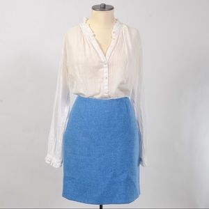 The Vintage Blue Wool Mini Skirt